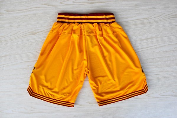  NBA Cleveland Cavaliers New Revolution 30 Swingman Yellow Shorts